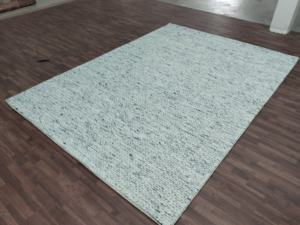 Tapis en laine épais fait main beige, texture sumac, rayé, style moderne bohème, pour salon, taille personnalisée, tapis de sol doux et épais - Product Image 5