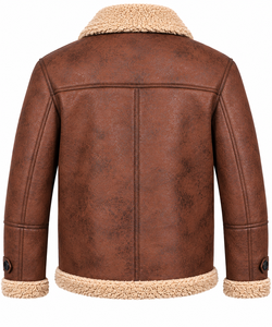 High-quality Winter Sale Casual Bomber Mens Wear Shearling <b>Fur</b> <b>Real</b> Sheepskin Genuine Waterproof Breathable Washed Zipper OEM - Product Image 2
