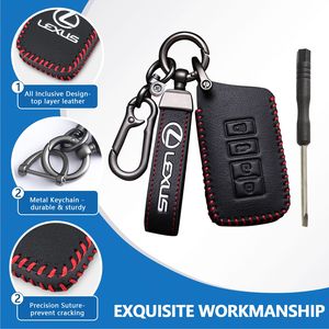 Custodia in pelle per chiave LEXUS con portachiavi di ricambio e accessorio portachiavi - Product Image 3