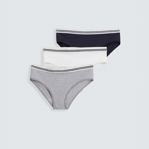 Braguitas de cintura media para mujer, color gris liso, 100% algodón, transpirables, de punto, grosor estándar, lavables a máquina - Product Image 3