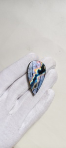 Cabochon de labradorite arc-en-ciel naturelle en forme de goutte, pierre précieuse en vrac avec jeu de couleurs et d'étincelles pour la fabrication de bijoux - Product Image 3