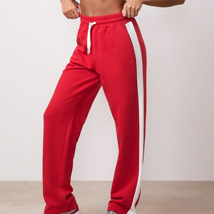 <b>Women</b>’s Contrast Side <b>Stripe</b> Sweatpants Relaxed Straight Fit Drawstring Track <b>Trousers</b> Elastic Waist Casual Sportswear Lounge Pa - Product Image 4