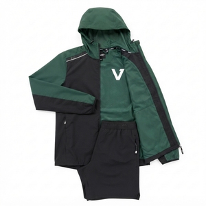 Ensemble short et sweat à capuche coupe-vent en polaire uni décontracté pour homme VANEK INTERNATIONAL, col en V, rose, vert, blanc, séchage rapide, 320g, sans couture - Product Image 4