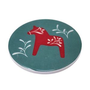 Ensemble de sous-verres en marbre naturel, sous-verres ronds en céramique avec motif de houx et de pin de Noël, sous-verres antidérapants pour la table, ensemble de sous-verres décoratifs - Product Image 6