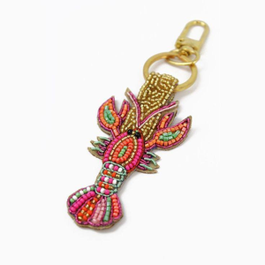 Wholesale FLORAL DESIGN Art Deco Handcrafted Seed Beads Embroidery Keychain for Bags Car Keyrings-High Quality Decorative - Product Image 4