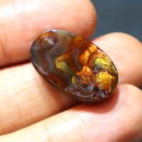 Cabochon en Agate de Feu Mexicaine Naturelle Druzy, Bijou Unique Fait Main en Agate de Feu, Cabochon en Agate de Feu Poli pour la Fabrication de Bijoux