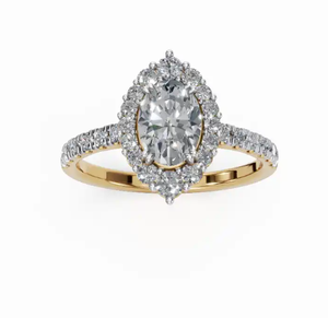 แหวนเพชรคาซาบลังกาฟอร์เอเวอร์ทรงรีและทรงมาร์คีส์ เพชรเพาะเลี้ยง น้ำหนักรวม 1078 กะรัต 29 เม็ดทรงบริลเลียนท์ ประดับในตัวเรือนทองคำแท้ - Product Image 1