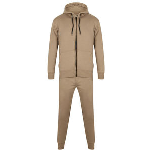 Men's Hooded Tracksuit Set Full <b>Zip</b> Solid Color Casual <b>Joggers</b> With Side <b>Pockets</b> Autumn Wear 100% Cotton Breathable Regular Fit - Product Image 3