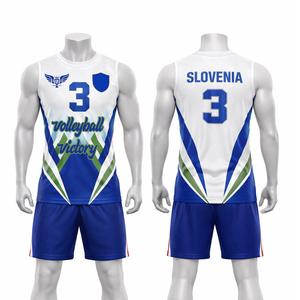 Custom Canada Style <b>Volleyball</b> Uniform <b>Set</b> Sleeveless Sublimation Printed Jersey and Shorts Quick Dry Team Sportswear - Product Image 5
