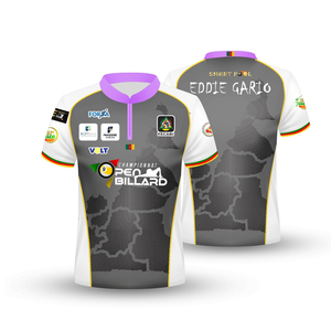Maillot de snooker personnalisé à manches courtes avec fermeture éclair, respirant et à séchage rapide - Product Image 1