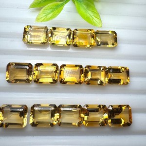 พลอยซิทรินสีเหลืองทองทรงแปดเหลี่ยมเจียระไนแบบเหลี่ยมเพชรพลอย ขนาด 3x5 มม.-13x18 มม. สำหรับทำเครื่องประดับ ขายส่ง - Product Image 2