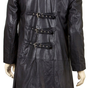 <b>Men</b> Long Leather Trench Coat Wholesale Genuine Leather <b>Winter</b> <b>Overcoat</b> Custom Luxury Fashion OEM ODM Private Label - Product Image 6