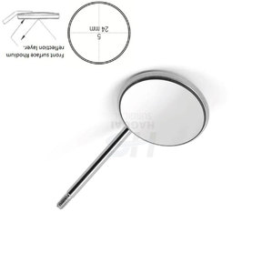 Miroir d'examen dentaire professionnel en acier inoxydable à tête ronde, réutilisable, autoclavable, instrument de diagnostic oral, miroir dentaire - Product Image 1