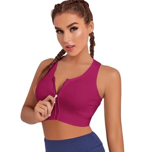 Sujetador deportivo de alta sujeción para mujer, top corto sin costuras para yoga y gimnasio, ropa deportiva transpirable y elástica, venta al por mayor OEM - Product Image 1
