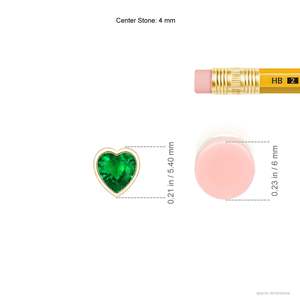 14K <b>Solid</b> <b>Gold</b> Natural Emerald Bezel-Set Solitaire Heart <b>Pendant</b> Classic Fine Jewellery Anniversary Wedding Gift For Her 2026 - Product Image 3