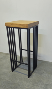 Juego de 2 Taburetes de Bar Estilo Rústico Industrial con Respaldo, Estructura Metálica, Asiento de Madera, Sillas Altas para Barra, Cocina, Isla, Comedor, Estilo Vintage - Product Image 3