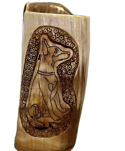 Jarra de cuerno de búfalo de calidad superior al por mayor, superventas, taza de cuerno vikingo para beber, técnica de decoración artesanal natural pulida - Product Image 1