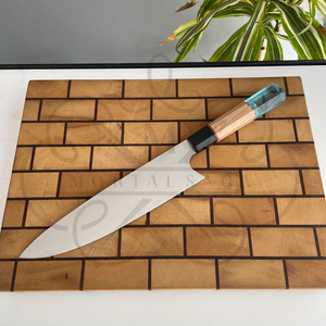 Cuchillo de Chef de Hoja Fija con Mango de Resina Epoxi Hecho a Mano, Hoja Japonesa de 10 Pulgadas, Herramienta Premium para Supervivencia y Camping al Aire Libre, Único - Product Image 2