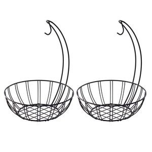 Corbeille à fruits en fil de fer tendance, couleur noire, décoration de table pour hôtels et restaurants, best-seller, taille personnalisable - Product Image 2