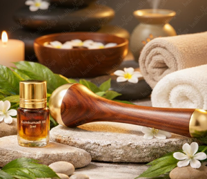 Masseur facial ayurvédique Kansa Wand, double face, en métal Kansa avec manche en bois, léger, fait main, pour le visage, le cou, les yeux, les pieds et le corps entier - Product Image 5