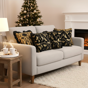 Juego de 6 Fundas de Almohada SOGA de Lujo, 45 cm, Diseño Vintage de Mariposas y 2 Fundas de Terciopelo Floral Negro y Dorado para Sofás de Sala de Estar - Product Image 6