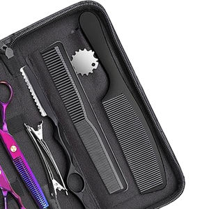 Tijeras de Peluquería Profesionales de Acero Inoxidable de Alta Calidad, Personalizables, Kit de Tijeras de Corte y Entresacado para Salón, Juego de Herramientas de Estilismo - Product Image 2