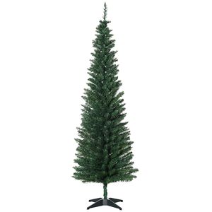 Albero di Natale Artificiale in PE PVC da 2,4 m con Cerniere per Decorazioni Natalizie Domestiche - Product Image 1