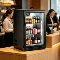 Mini-réfrigérateur commercial de comptoir pour vin, refroidi par air, vitrine réfrigérée pour boissons de bar