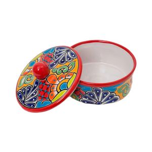 Casserole artisanale en bois de manguier avec incrustation de os Chevron et couvercle en dôme martelé, chauffe-plats de qualité supérieure pour la vente en gros et la maison de luxe - Product Image 1