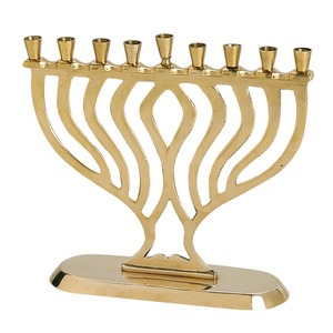 Candelabro Judío Real de Latón para Hanukkah, Portavelas Decorativo Religioso para Sinagoga, Hogar, Interiores, Festividades - Product Image 6