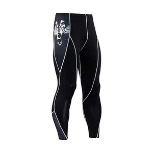 ชุดออกกำลังกายผู้ชายสำหรับผู้ใหญ่  รับสกรีนโลโก้ ระบายอากาศได้ดี เหมาะสำหรับฟิตเนส โยคะ กางเกงเลกกิ้งรัดรูป เสื้อแขนยาว ผ้ายืดสแปนเด็กซ์/ไนลอน - Product Image 3