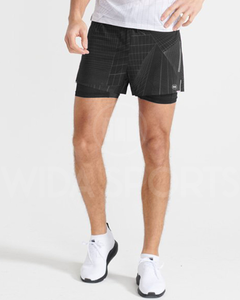 FlexCore Dual Layer Training Shorts Athletic Running Shorts with Compression Liner <b>Stretch</b> Fitness Wear - Product Image 1