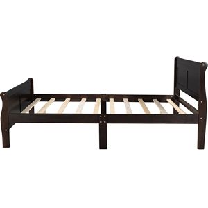Letto matrimoniale in legno Espresso Queen Size con testiera e supporto a doghe in legno - Product Image 6