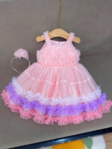 New Design Trendy Children's Party <b>Dress</b> for Girls 1-10 Years <b>Old</b> Breathable Eco-Friendly Cotton Tulle Fabric ODM/OEM 3D Floral - Product Image 3