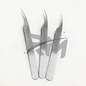 Pince à épiler de beauté RMI de haute qualité avec grip diamanté personnalisé, en acier inoxydable médical antistatique, pointue, pour cils (lot) - Product Image 2