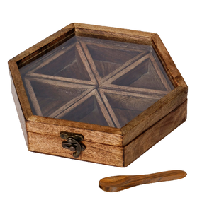 Wood Spice <b>Box</b> 9x9 Inch Decorative Wooden Spice <b>Box</b> 6 PCS Handcrafted Wooden Eco-Friendly Spice <b>Box</b> - Product Image 6