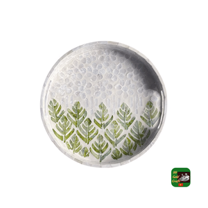 Plateau en nacre laquée fait main, plateau en rotin de luxe poli avec incrustations de nacre, plateau de service pour la décoration de la maison - Product Image 2