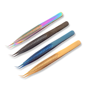 Pinzas Profesionales para Extensión de Pestañas con Puntas de Fibra, 45 Grados, Agarre Perfecto, Antideslizantes, con Logotipo Personalizado - Product Image 1
