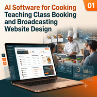 Software de IA para ERP y CRM para la reserva de clases de cocina y la transmisión de contenido, diseño de sitios web, aplicaciones móviles para Android e iOS, WordPress