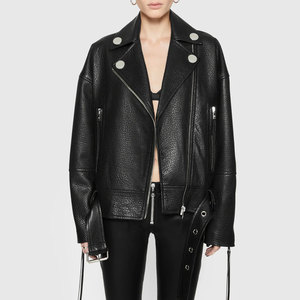 Women's Custom Made Breathable Quilted Genuine Leather Crop Jacket Winter Use High Quality Leather Jackets - Product Image 1