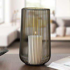 El más nuevo diseño de portavelas de mesa, bola con soporte, Pilar portátil recubierto de negro, portavelas, jaula y centro de mesa, linterna - Product Image 6