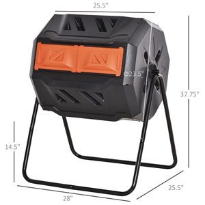Compostiera Rotante da Esterno a Doppia Camera da 165 Litri, Aratore per Compost a 360 Gradi, Compostiera Rotante a Doppia Camera - Product Image 4