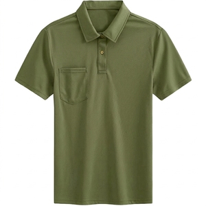 Polo de golf tricoté personnalisé pour homme, séchage rapide, manches courtes, couleur unie, style business, avec poche, vêtement de sport décontracté, vente en gros - Product Image 6