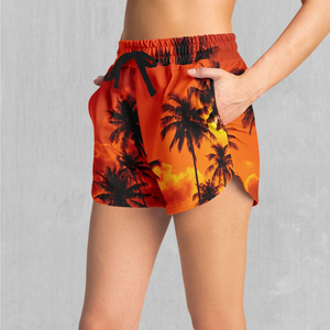 Shorts Deportivos de Cintura Alta con Estampado de Hongos para Mujer, Tejidos en Poliéster con Sublimación, Ribete de Encaje, Secado Rápido - Product Image 6