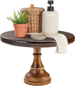 10.2in Wooden <b>Cake</b> <b>Stand</b> Wood Cupcake <b>Stand</b> Detachable with Round Pedestal Holder Display Table Decorating for <b>Cake</b> - Product Image 1