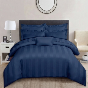 <b>Blue</b> Dyed Satin <b>Bedding</b> Set T-250 Satin 100% Cotton Solid Woven Breathable All-Season Simple Style Home Use - Product Image 3