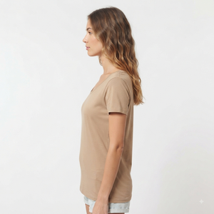 Camiseta de Manga Corta con Cuello Redondo para Mujer, Marca Hawk Eye, Color Sólido, Informal, de Algodón, Transpirable, para Primavera y Verano - Product Image 3