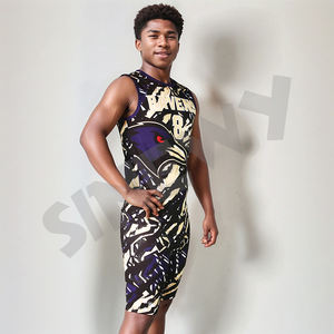 Tenues de football personnalisées imprimées par sublimation, respirantes, 100% polyester, séchage rapide, antibactériennes, sans manches, col en V - Product Image 4