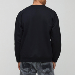 Sweat-shirts en coton 320 g/m² personnalisés à col ras du cou pour hommes, coupe oversize, motif uni, pour l'automne – Vente en gros - Product Image 2