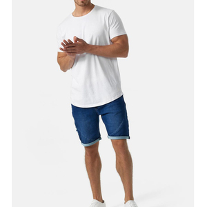 Shorts en denim sergé pour homme, taille élastique, style cargo, respirants, grandes tailles, couleur unie, écologiques, séchage rapide, service OEM - Product Image 2